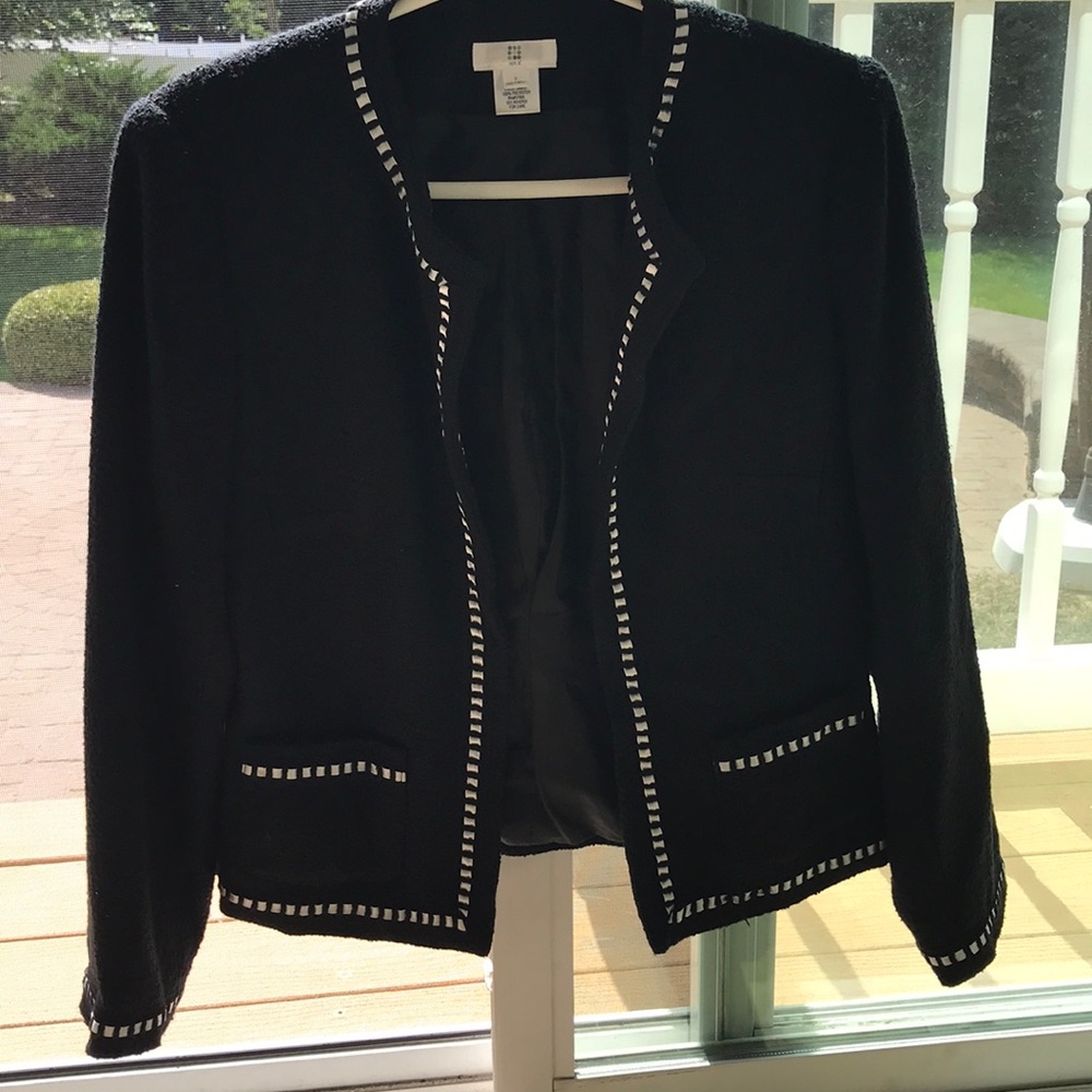 Black Blazer with white ribbon edges